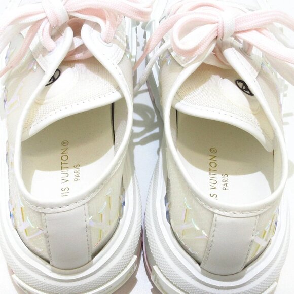 LOUIS VUITTON LV Squad Line Monogram Sneakers - White Light Pink 645-081825 - Picture 8 of 11